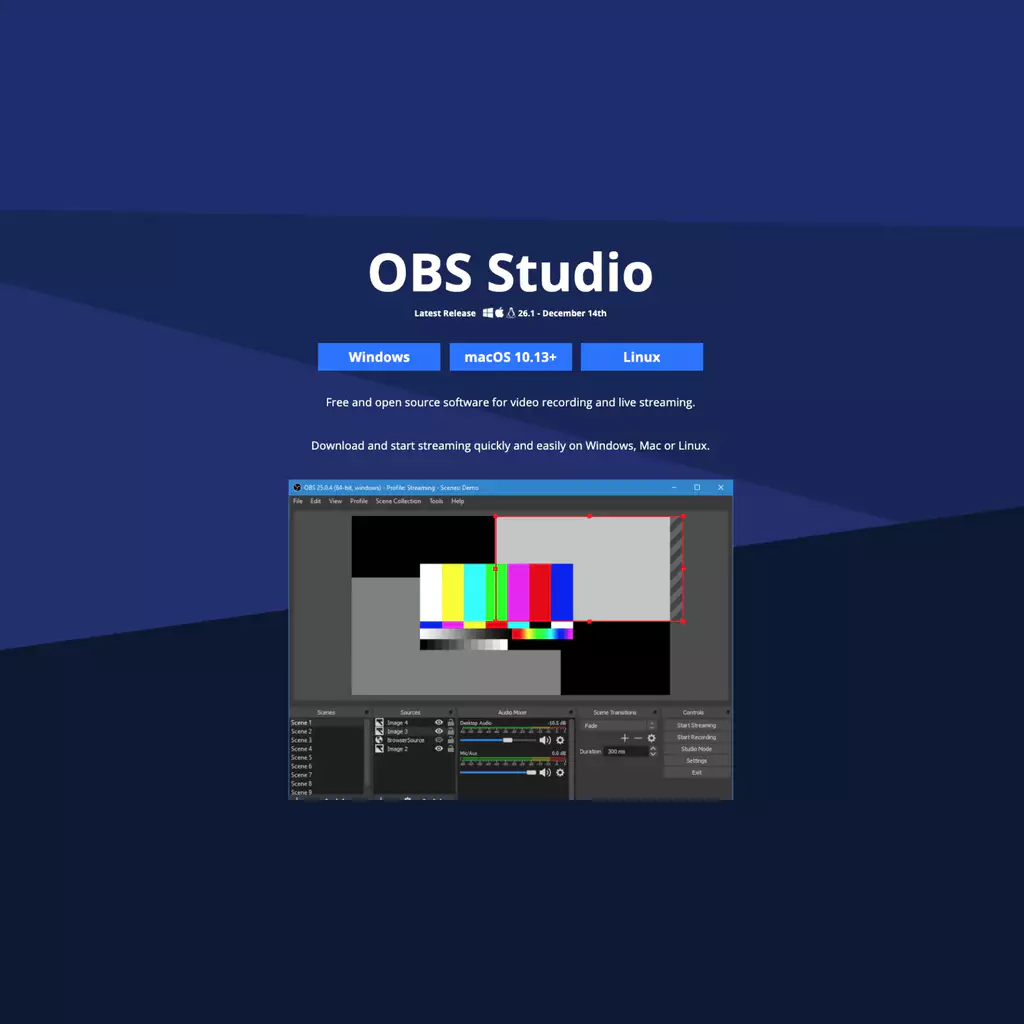 Screen grab of what it looks like when you download OBS studio to Go Live on OnlyFans
