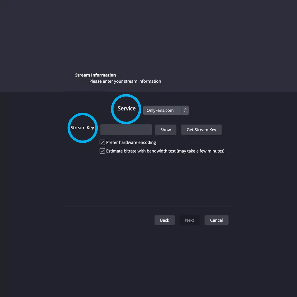 Go Live on OnlyFans with OBS — Where to put your stream key from OnlyFans in OBS
