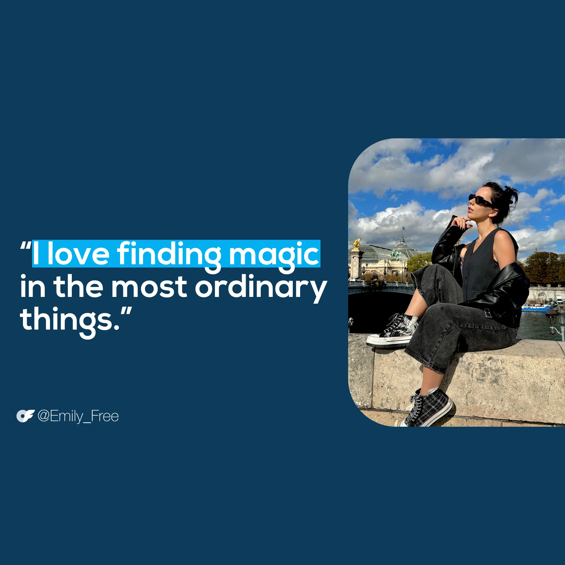 EmilyQuote_AllScreenSizes_1920x1920 V 3 Free OnlyFans Accounts to Follow in May 2025, Emily quote, "I love finding magic in the most ordinary things.” - @emily_free