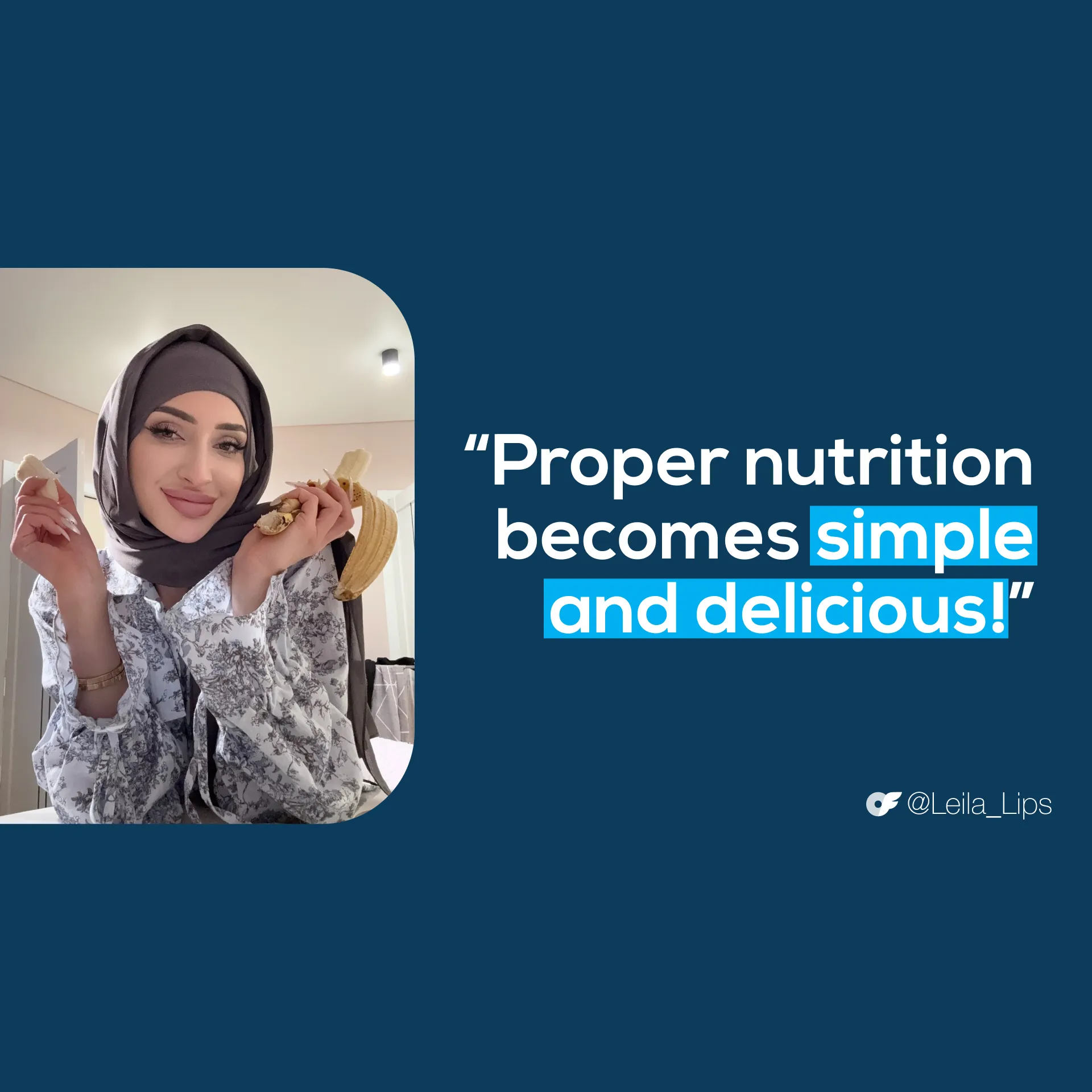 LeilaQuote_AllScreenSizes_1920x1920 V 1 Free OnlyFans account Leila (@Leila_Lips) creator quote: “Proper nutrition becomes simple and delicious!"