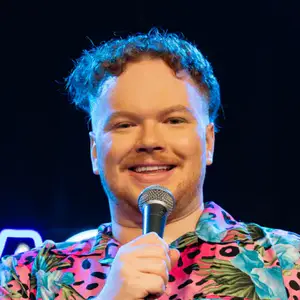 Comedian Beckett Kenny live on stage at LMAOF