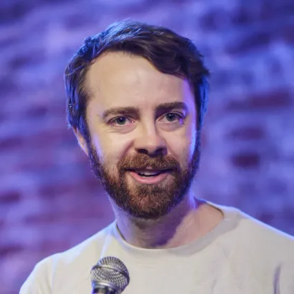 GeoffreyAsmus Comedian Geoffrey Asmus performs on stage at LMAOF: New York