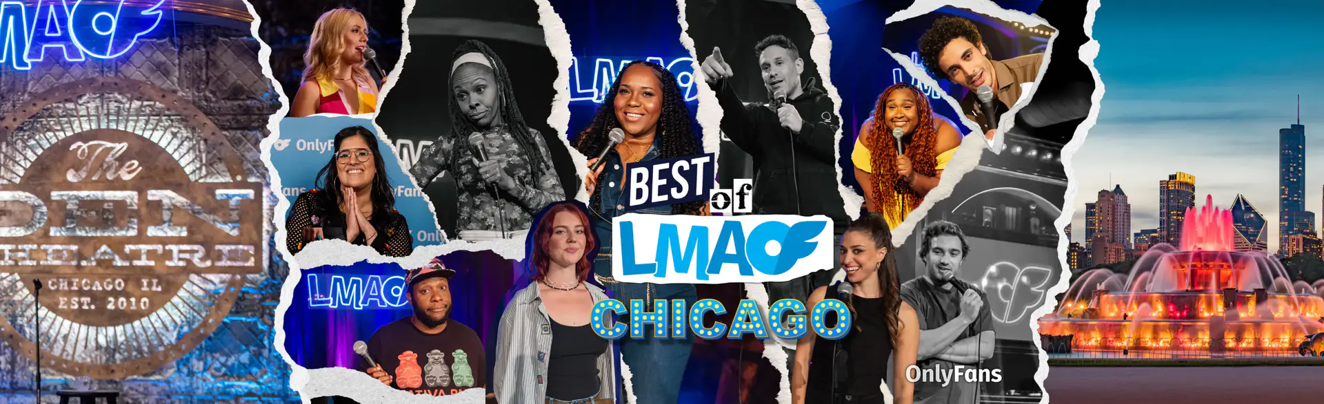 Best Of LMAOF: Chicago header featuring a collage of comedians featured in the compilation video