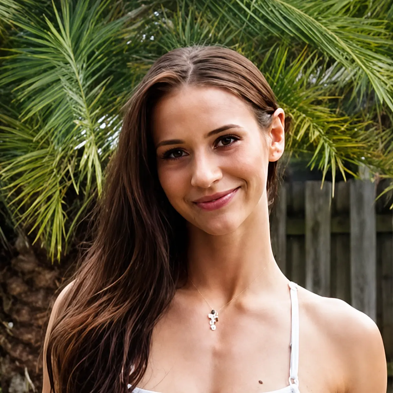 Daryn Harris, professional boxer, smiles before a palm tree.