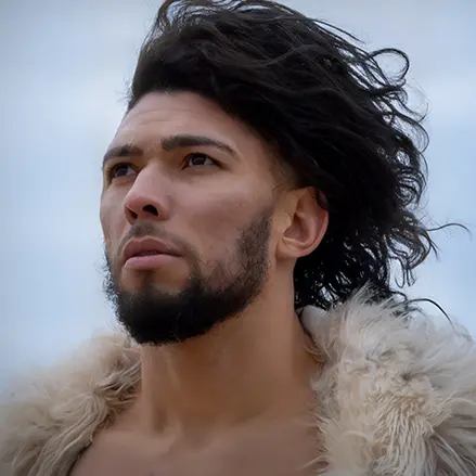JohnnyWalker Johnny Walker, professional MMA fighter, looks off in the distance in a fur coat.
