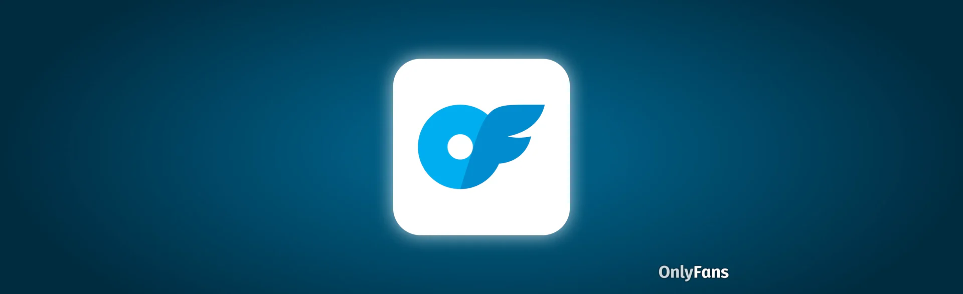 OnlyFans logo displayed on a blue gradient background. The image accompanies a guide explaining how to add OnlyFans to your home screen on mobile and desktop devices.